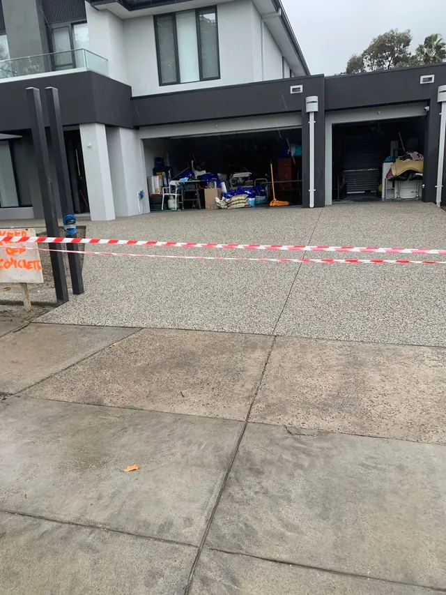 Shared driveway with dual garage