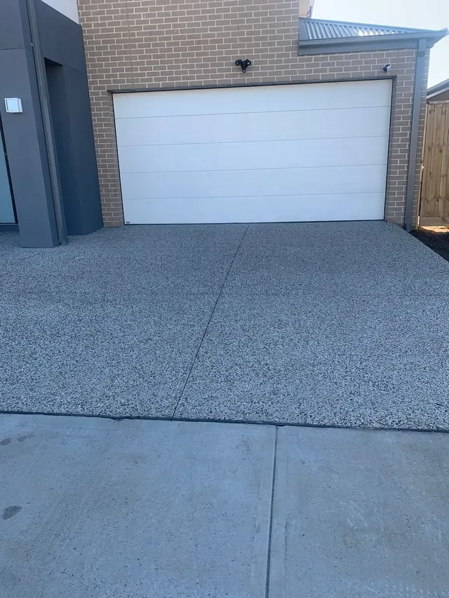 Plain concrete driveway